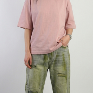 Home peach oversized t shirt for women | soft cotton relaxed fit tee