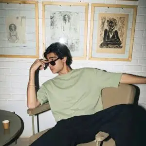 pista green oversized t shirt for women