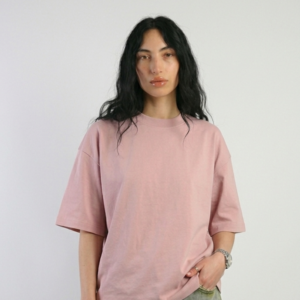 peach oversized t shirt for women | soft cotton relaxed fit tee