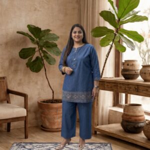 stylish denim outfit