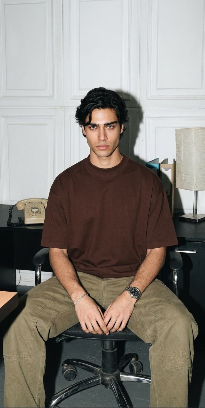 chocolate brown oversized t shirt for men | premium cotton loose fit tee Chocolate Brown oversized t shirt for men loose fit streetwear style