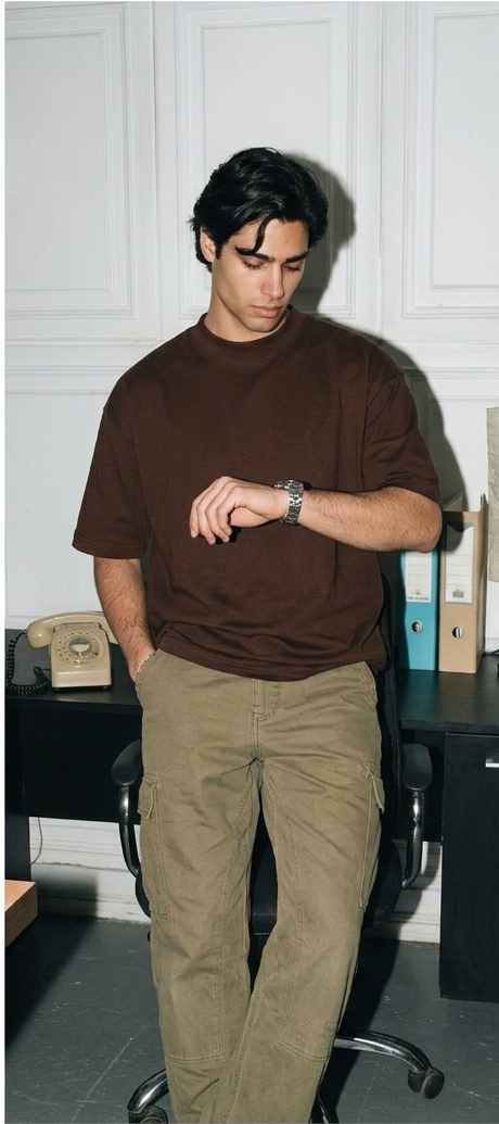 chocolate brown oversized t shirt for men | premium cotton loose fit tee chocolate brown oversized t shirt for men | premium cotton loose fit tee